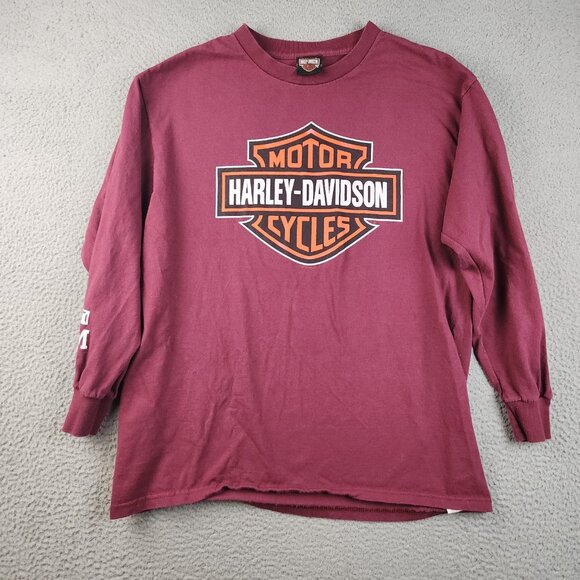 Harley Davidson Shirt Large Texas Independence College Station Long Sleeve Logo - Picture 3 of 11